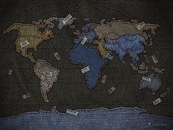 World map on jeans, europe, south, usa, jeans, africa, aequus, abstract, mihi, world, canada, america, textures, map HD wallpaper