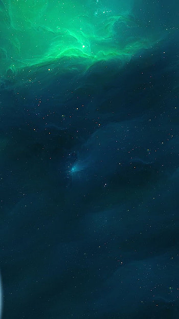 Blue and green space, atmosphere HD phone wallpaper