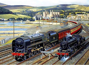 Vintage Railways, artwork, waggons, landscape, trains, locomotive, railroad HD wallpaper