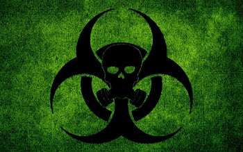 Skull, Green Biohazard HD wallpaper