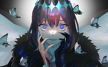Pretender, butterflies, TYPE-MOON, Fate Grand Order, Oberon, blue eyes, manga, Fate Series HD wallpaper