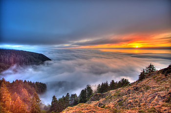 Sea of clouds, sky, sunset, nature HD wallpaper