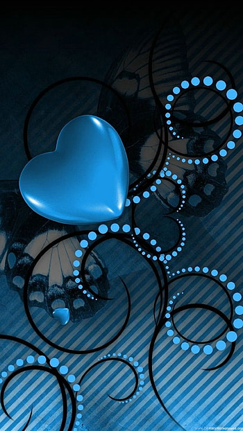 Blue Heart, Background Dark Heart HD phone wallpaper