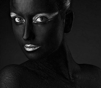 Black, manipulation, model, abstract, paint, woman, female HD wallpaper