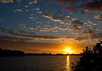Sunrise, sky, nature, water, sun HD wallpaper