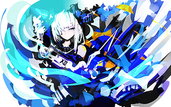 White Haired Beauty, sexy, blue eyes, hot, cute, beautiful, beauty, anime girl, pretty, white hair, short hair, tagme, stunning HD wallpaper