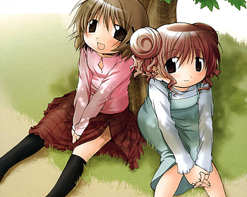 Yuno and Hiro, hidamari sketch, yuno, hiro, anime HD wallpaper