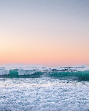 Nature, Sunset, Sea, Waves, Horizon, Foam HD phone wallpaper
