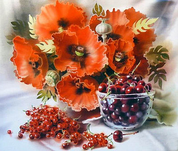 N.Zubareva, n zubareva, art, painting, flower HD wallpaper