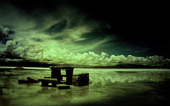 Sky, Clouds, Reflection, Dark, Smooth, Surface, Design, Construction, Plate, Grayness, Greyness, Slabs HD wallpaper