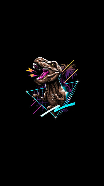 T-rex retro art, Minimalist dinosaur , Vintage design, Nostalgic charm HD phone wallpaper