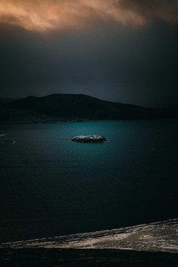 Nature, Water, Mountains, Dark, Lumps, Blocks HD phone wallpaper