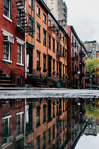 Cities, Windows, Building, Reflection, House, Facade, Puddle HD phone wallpaper