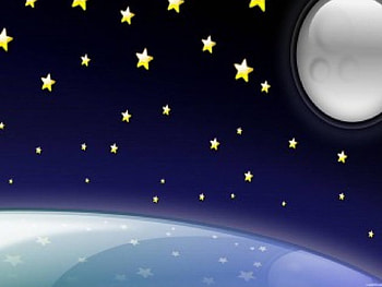 Night Stars, night, planet, moon, sky, stars HD wallpaper