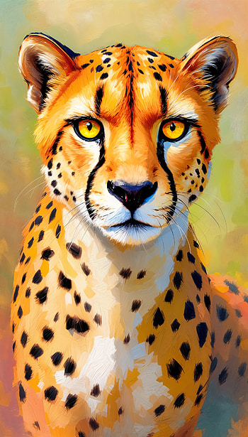 Cheetah Grace: Stunning , Wildlife, painting, colorful HD phone wallpaper