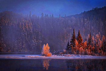 Fog over the river, Fog, Winter, Forest, Nature, River HD wallpaper