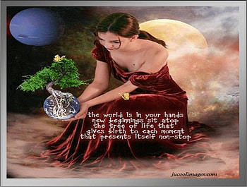 The world is in your hands..., butterflies, lady, plant, verse, world globe, orbs HD wallpaper