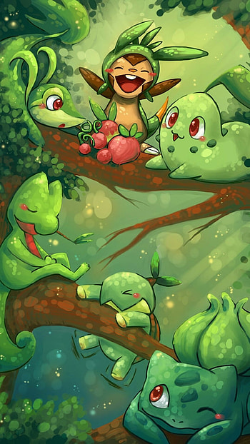 Grass Starter Pokemon characters HD phone wallpaper