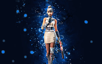 Arctic Operative Kor, , blue neon lights, Fortnite Battle Royale, Fortnite characters, Arctic Operative Kor Skin, Fortnite, Arctic Operative Kor Fortnite HD wallpaper