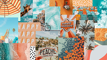 Aesthetic Summer Collage Laptop, Hawaii Collage HD wallpaper