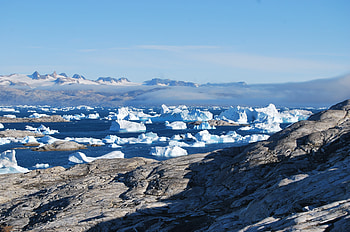 Icebergs, small, coast, sea, nature HD wallpaper