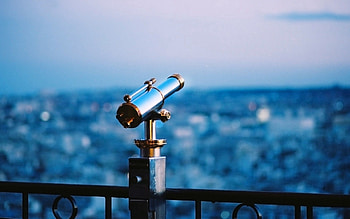 City, Miscellanea, Miscellaneous, Construction, Evening, View, Telescope HD wallpaper