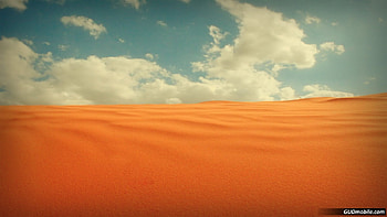 Orange Sand, ripple, sand, clouds, desert, sky, nature, orange HD wallpaper