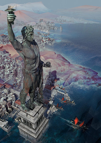 Colossus of Rhodes, Seven Wonders HD phone wallpaper