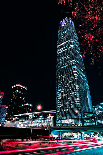 Cities, Architecture, Skyscraper, Building, Night City, Tower HD phone wallpaper
