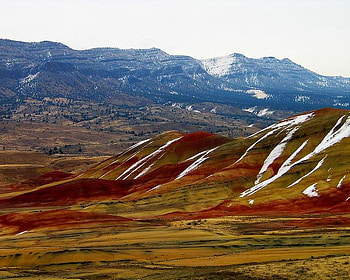 Painted Hills, colors, sky, hills, mountain HD wallpaper