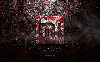 Xiaomi logo, grunge art, Xiaomi stone logo, red stone texture, Xiaomi, grunge stone texture, Xiaomi emblem, Xiaomi 3d logo HD wallpaper