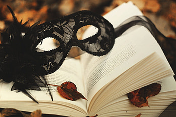 Fall, still life, book, leaves, mask, graphy, autumn HD wallpaper