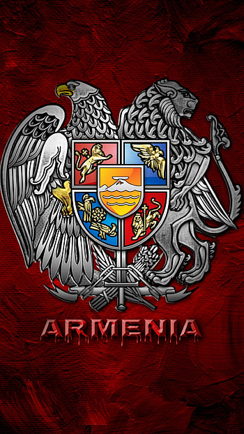 Armenia, red, badge, symbol, silver, animals, wild, ararat HD phone wallpaper