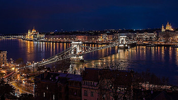 Budapest at night, Bridge , Wonders of the world, Night scenery HD wallpaper