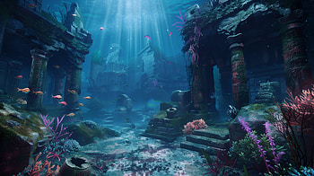 Atlantis Reef Ruins -, reef, underwater, atlantis, ruin, sea life HD wallpaper