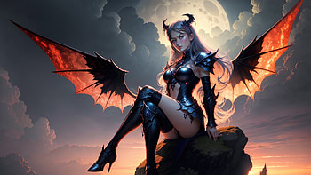 Evil Enchanting , wings, fantasy-girls, artist, artwork, digital-art, deviantart HD wallpaper