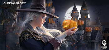 Witch, girl, hand, halloween, fantasy, pumpkin, luminos, castle, kingsgroup games, hat HD wallpaper