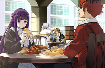 Frieren's Journey: Fern & Stark's Peaceful Feast - Anime, Anime, Frieren: Beyond Journey's End, Fern (Frieren: Beyond Journey's End), Stark (Frieren: Beyond Journey's End) HD wallpaper