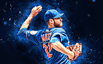 Steven Matz, , MLB, New York Mets, pitcher, baseball, Matzy, Steven Jakob Matz, Major League Baseball, blue neon lights, Steven Matz Mets, Steven Matz , NY Mets HD wallpaper