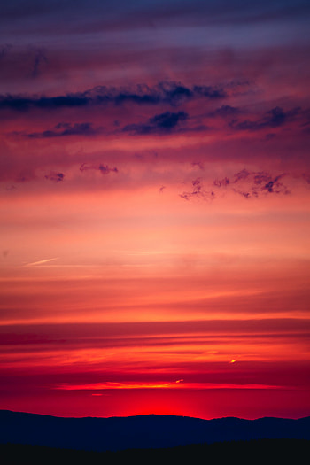 Sunset, Sky, Clouds, Horizon, Dark HD phone wallpaper