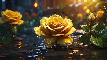 Yellow Rose, rose, yellow, flower, water drop, nature HD wallpaper