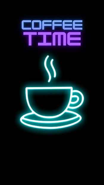 Coffee Time, symbol, neon HD phone wallpaper