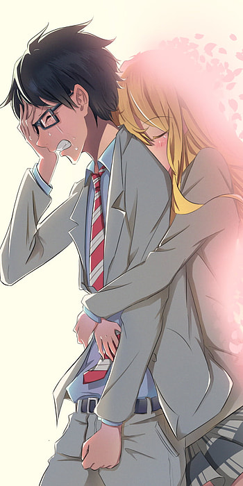 Your Lie in April: Kaori & Kousei’s Tender Moment, Kaori Miyazono, Kousei Arima, Anime, Your Lie in April HD phone wallpaper