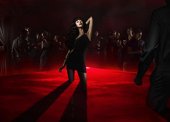 Olga Kurylenko, black, red, girl, people, actress, woman HD wallpaper