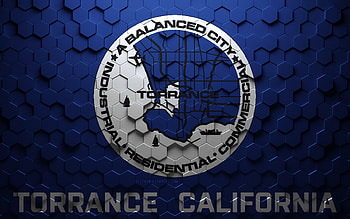 Flag of Torrance, California, honeycomb art, Torrance hexagons flag, Torrance, 3d hexagons art, Torrance flag HD wallpaper