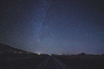 Nature, Sky, Starry Sky, Railway HD wallpaper