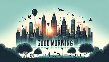 Good Morning Cityscape Sunrise, good morning, cityscape, sunrise, illustration, urban HD wallpaper