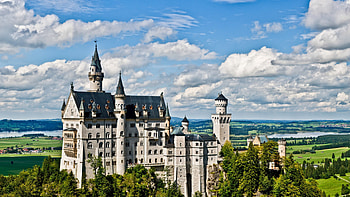 Neuschwanstein Castle , Stunning backgrounds, Castle beauty, Famous German landmark HD wallpaper