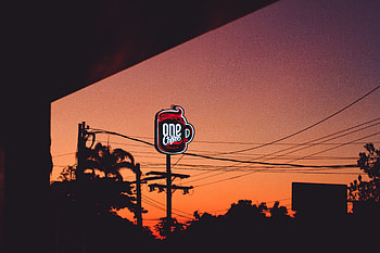 Night, Dark, Sign, Signboard, Cafeteria HD wallpaper