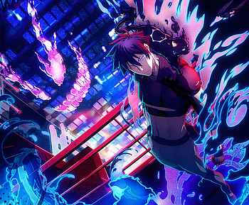 Black Torch Quad — Jirou Azuma & Ragou Neon Duel, Anime HD wallpaper